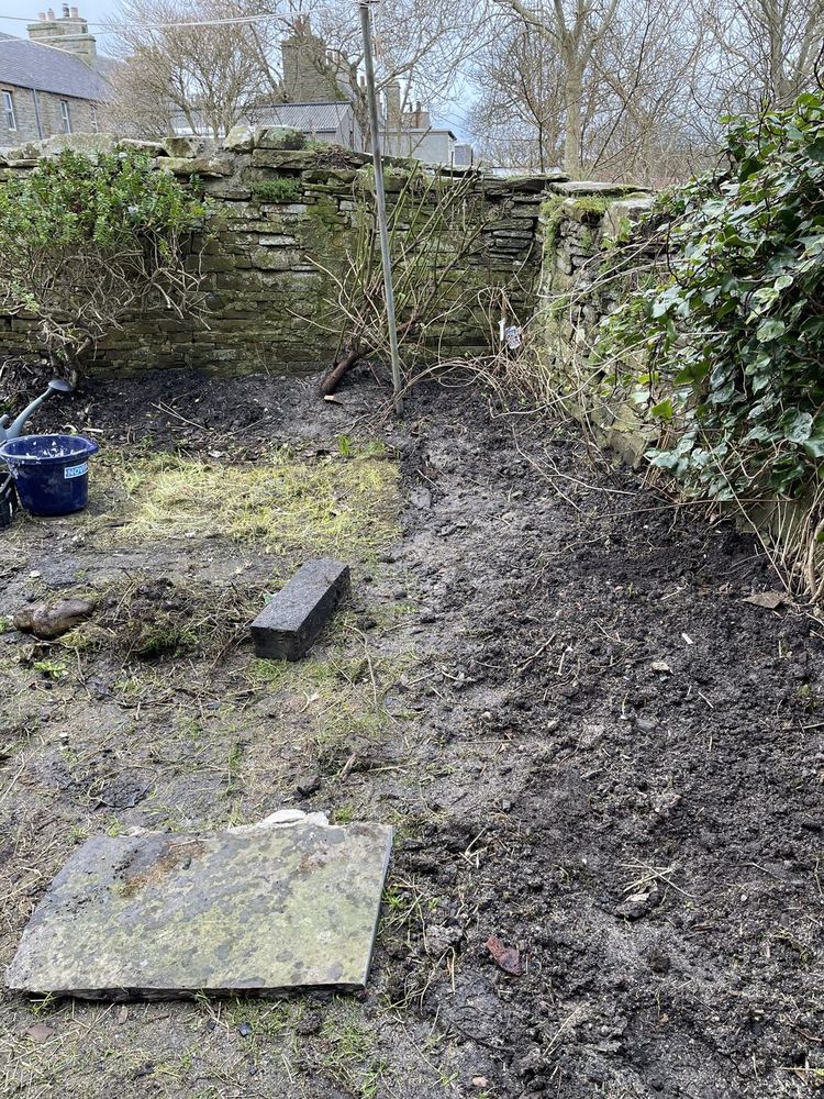 The Orkney garden — bare ground at the start