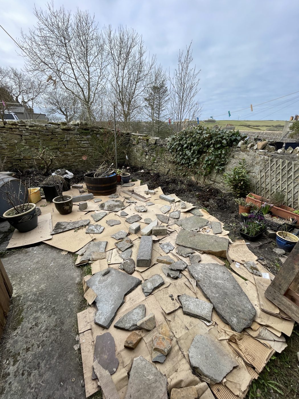 Laying the path stones in Orkney