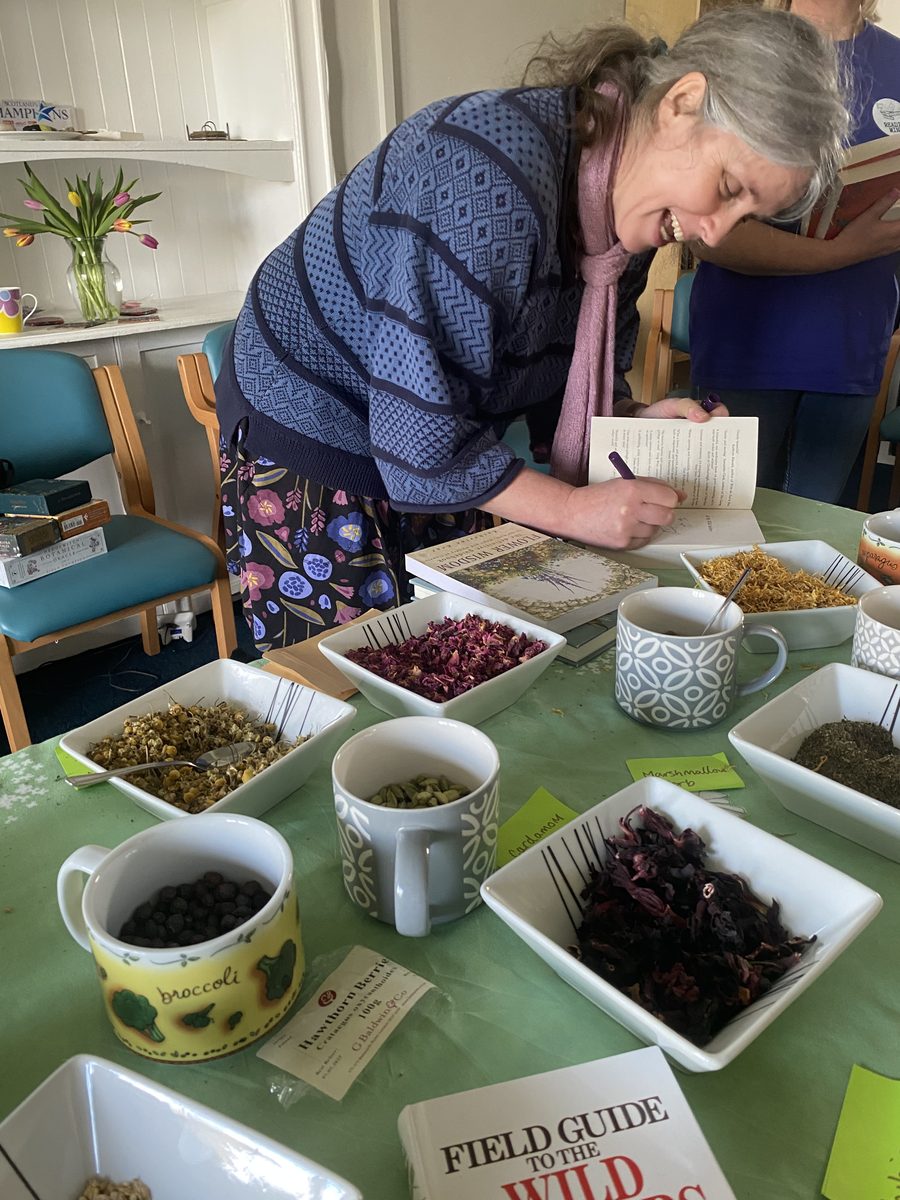Victoria Bennett at an herb workshop